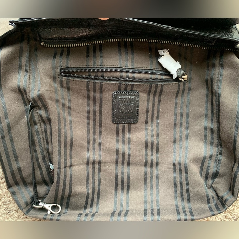 Frye Dana Leather Tote Shoulder Bag Brown Black Excellent Like New Condition - Picture 10 of 17